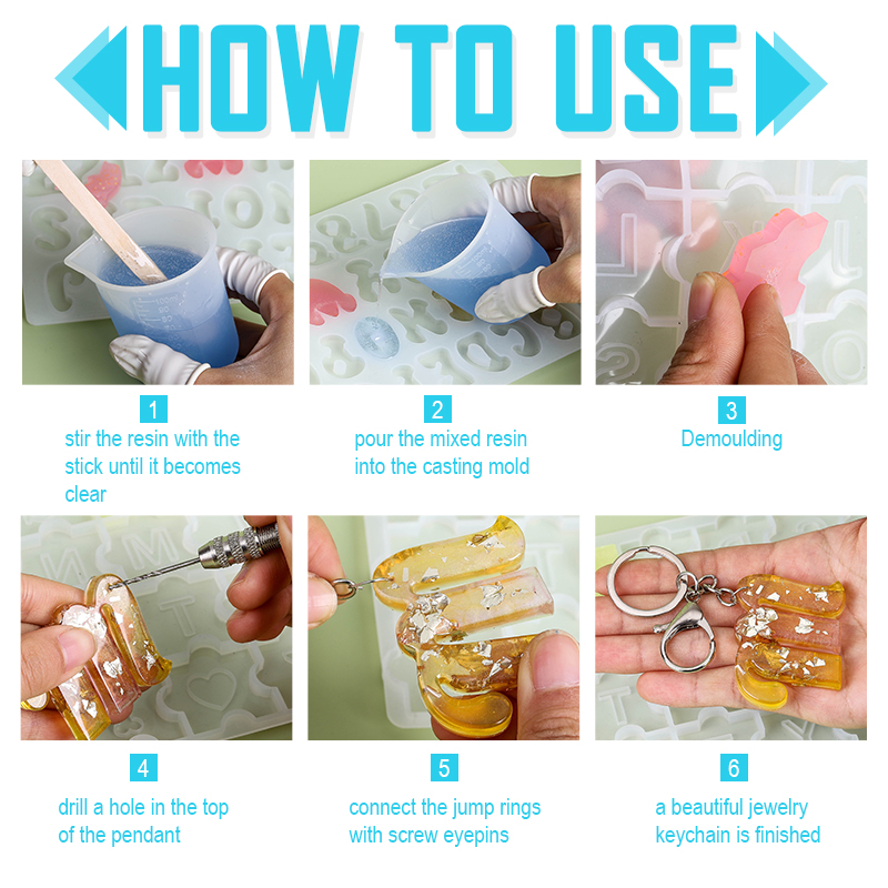 Moldes para llaveros del alfab - Resin Art Alphabet reseña y precio