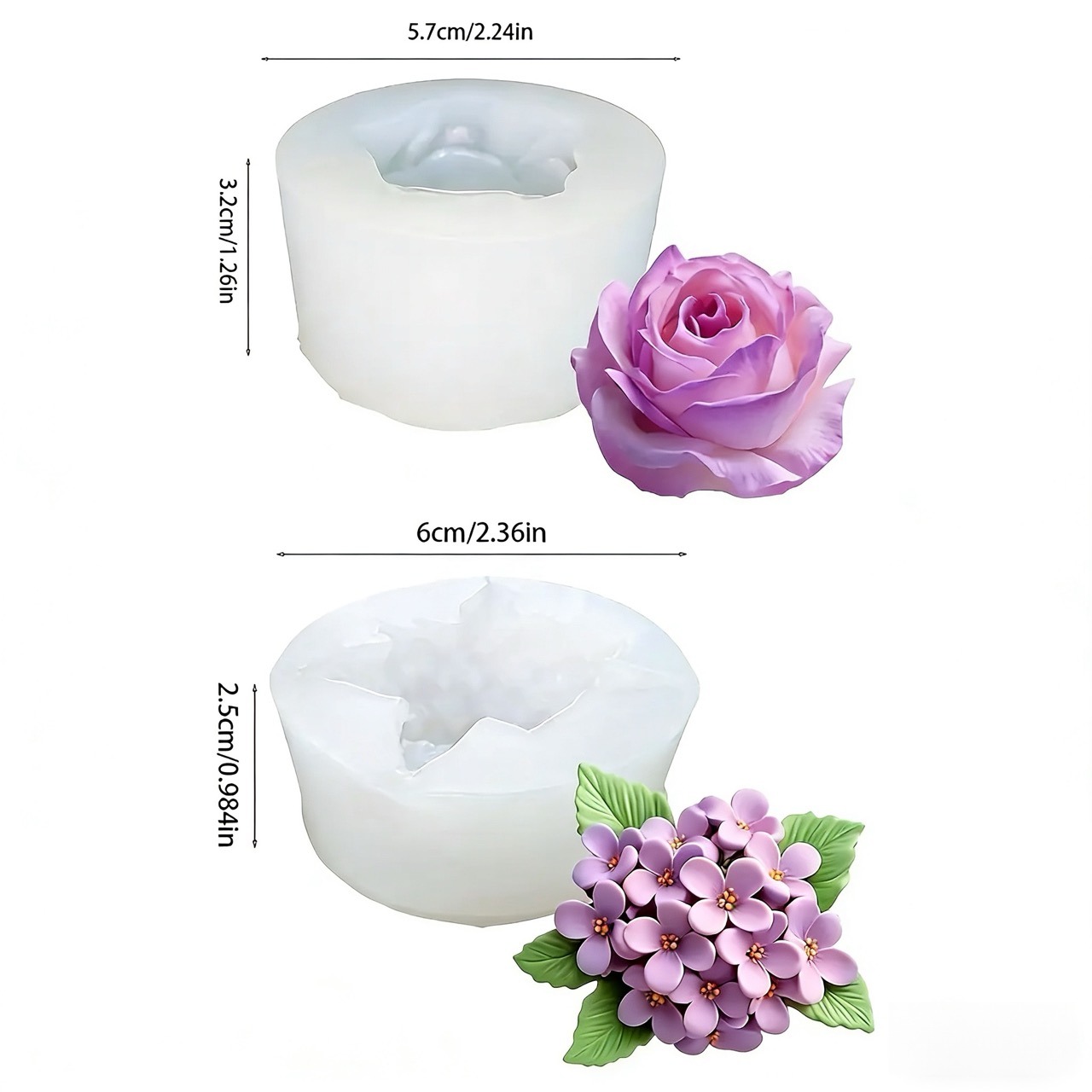 Juego de 2 moldes de silicona  - Resin Art Rose reseña y precio